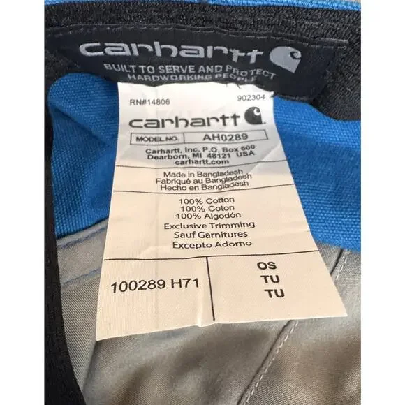 NWT Carhartt Men's Canvas Cap Blue Logo OS Force Moisture Wicking Adjustable - Picture 3 of 6